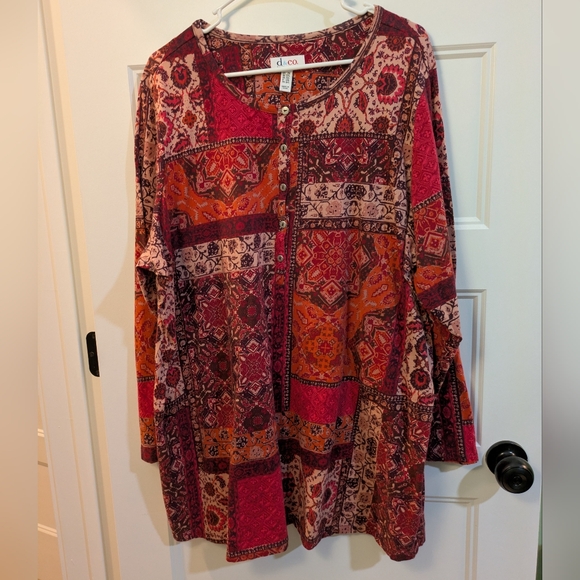 d&co Tops - Di-Co Multicolor Patchwork Blouse